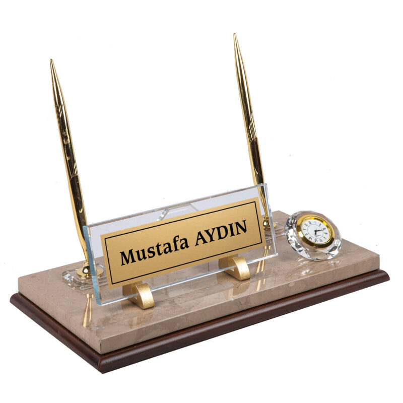 Ahşap Tabanlı Mermer Set Masa İsimliği