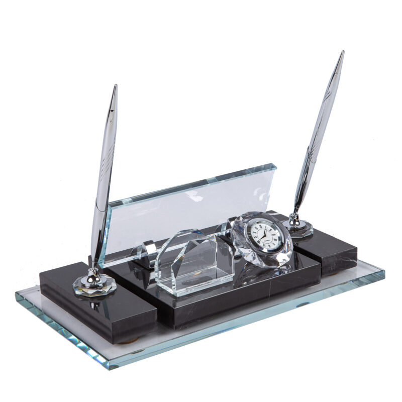 Efes Premium Kristal Detaylı Siyah Mermer Set Masa İsimliği Arka