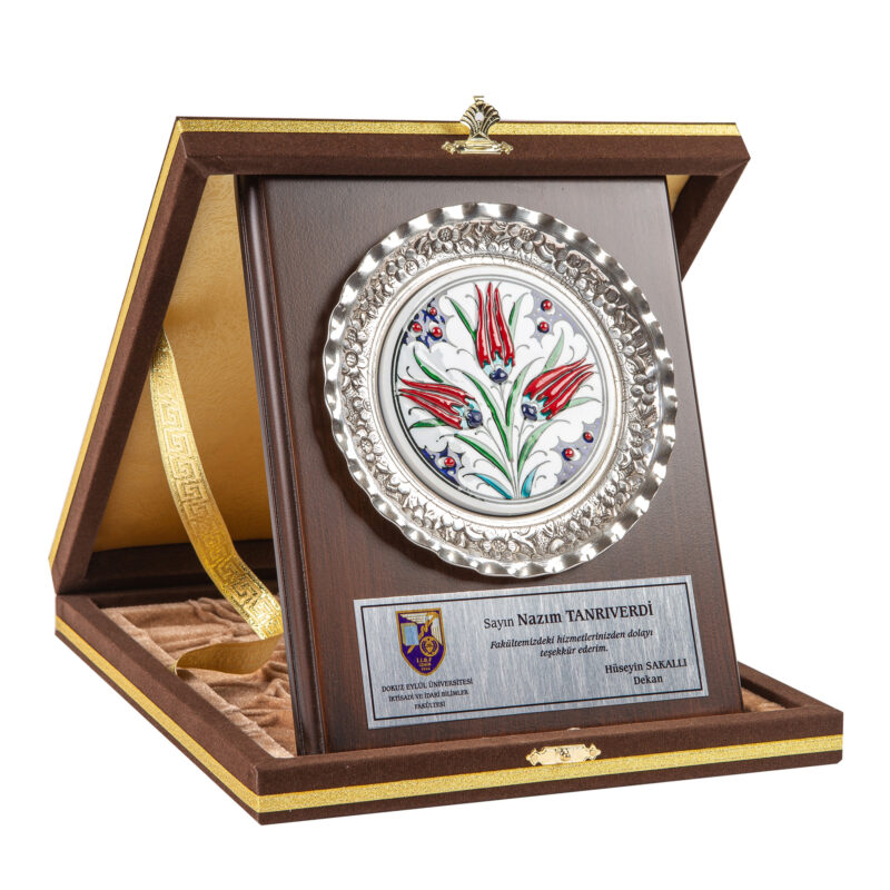 Gümüş Tabaklı Ahşap Plaket