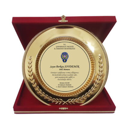 İthal Altın Tabak Plaket