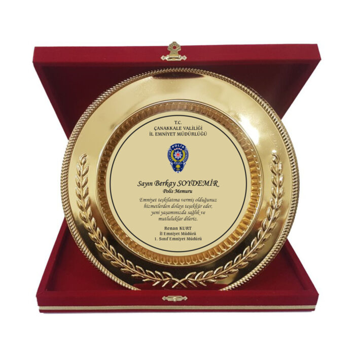 İthal Altın Tabak Plaket